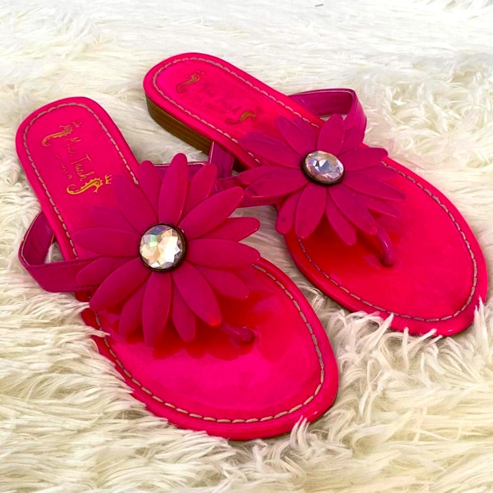 Miss Trish for Target Hot Pink Flower Flip Flops - Size 7